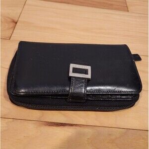 Next Black Leather Wallet with Silver Buckle